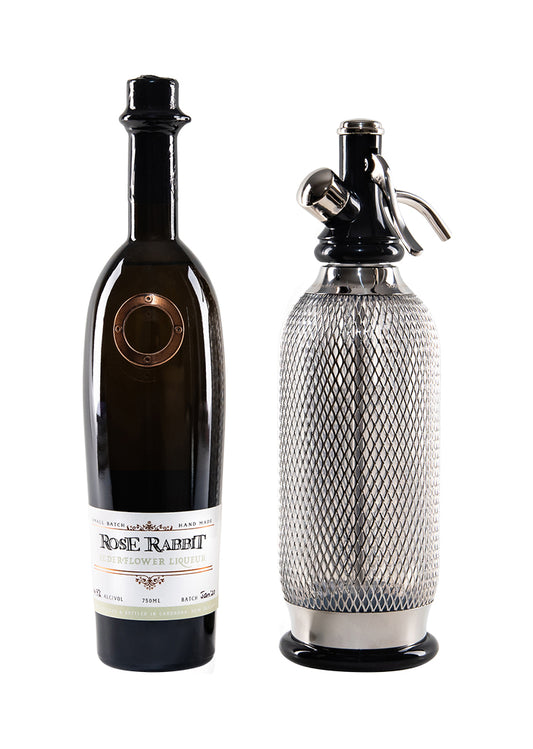 Rose Rabbit Elderflower Liqueur with Soda Maker Set