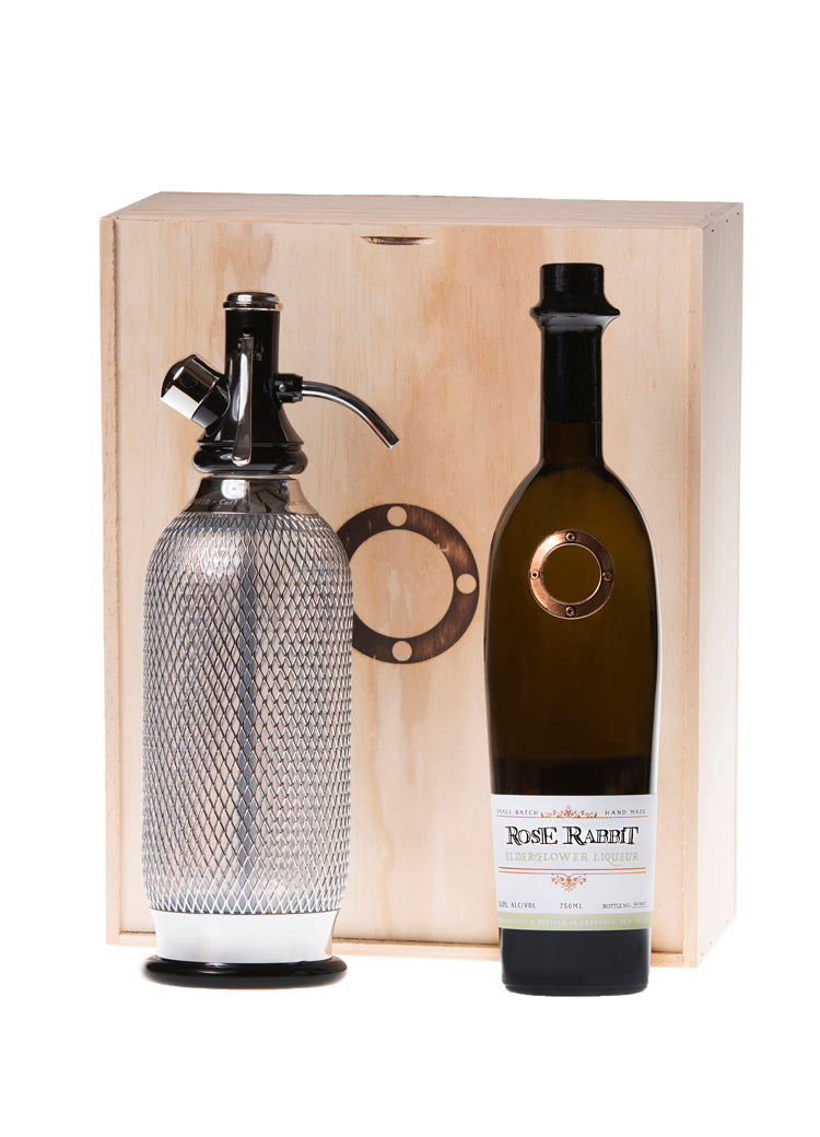 Rose Rabbit Elderflower Liqueur with Soda Maker Set - NZ