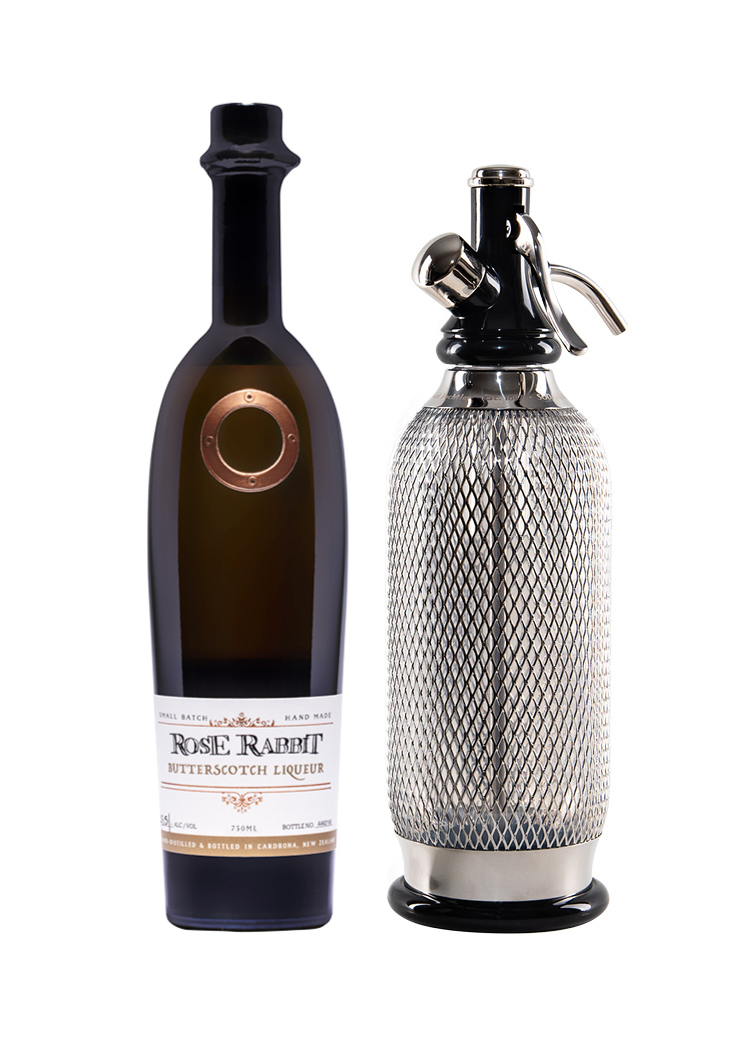 Rose Rabbit Butterscotch Liqueur with Soda Maker Set - NZ